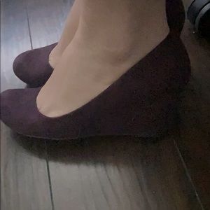 Purple CL suede wedges